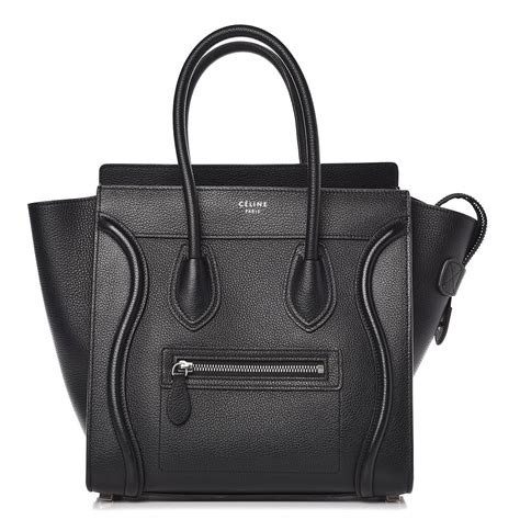 celine micro bag luggage black white|Celine luggage micro shopper calfskin.